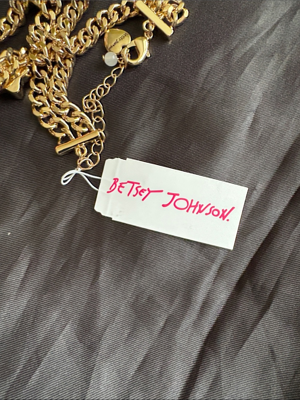 Betsey Johnson EVIL EYE Pendant Necklace Crystal Stars Rhinestones Gold Tone NWT - Picture 6 of 6